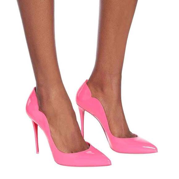 Christian Louboutin Hot Chick 100 Magnifique Pink Patent Leather Heel Pump 35 - Picture 3 of 9